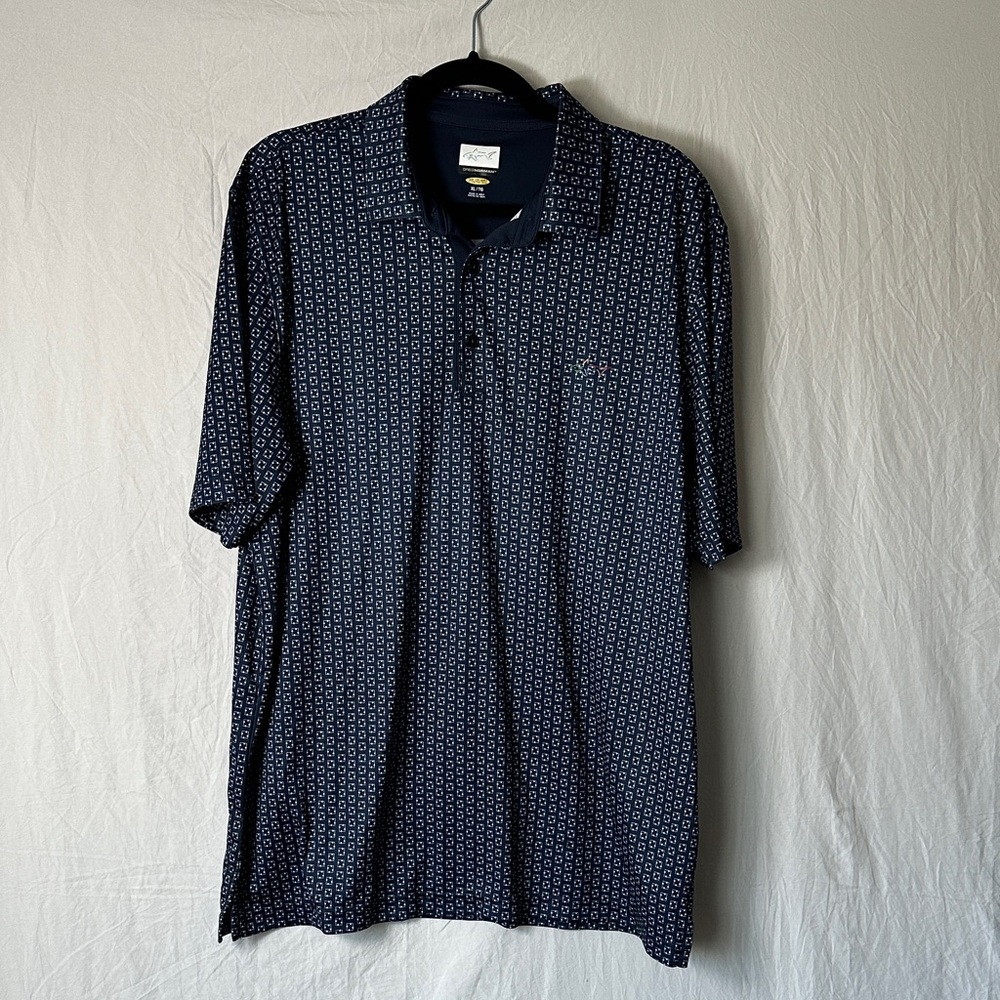 Greg Norman Collection Navy Patterned Polo Shirt